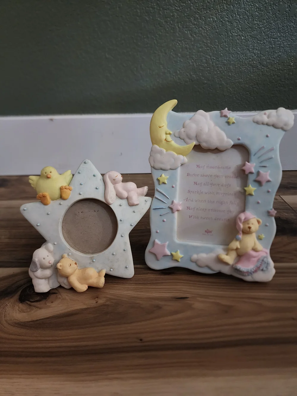Nursery Star & Moon Pastel Photo Frame Set - Blue